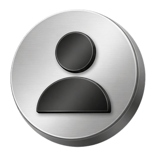 Dreidimensionales Silber-Avatar-Symbol eines Nutzers als Gestaltungselement auf der FAQ-Seite